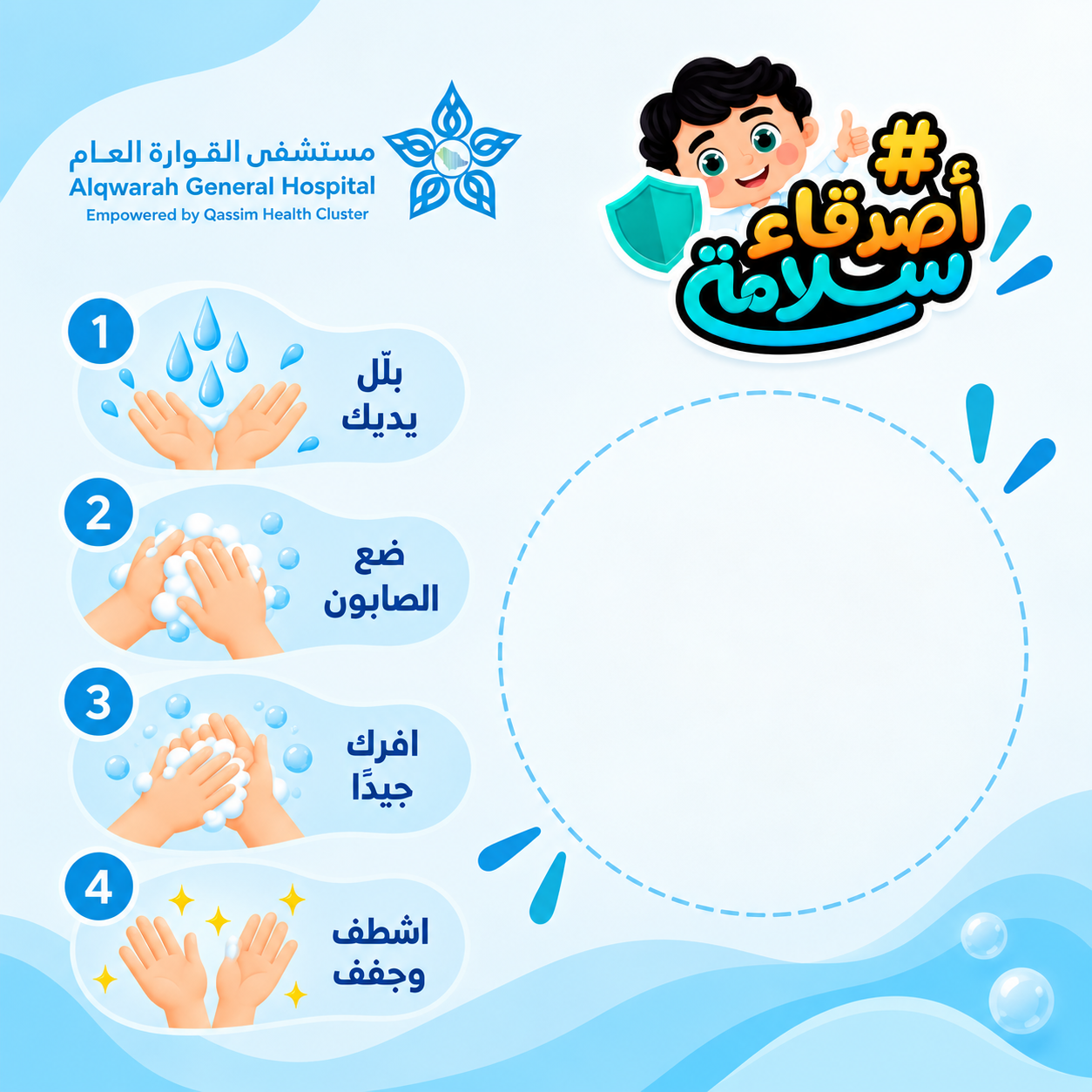 بطاقة خطوات غسل اليدين